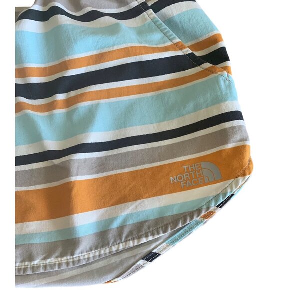 THE NORTH FACE Orange + Blue Striped Class V Women's Water Shorts Size Medium - Picture 5 of 7